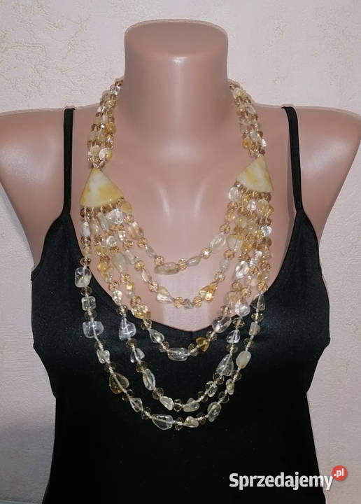 Przepiękny naszyjnik korale kolia z cytrynu Wrocław