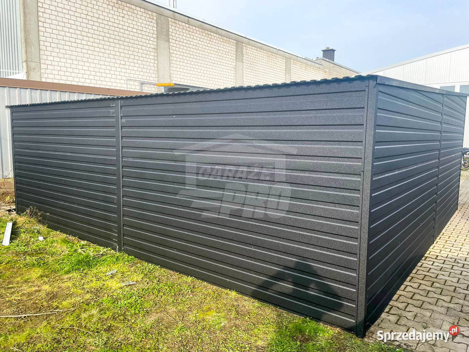Garaż blaszany 6x6 Brama uchylna Antracyt spad w wielkopolskie Konin