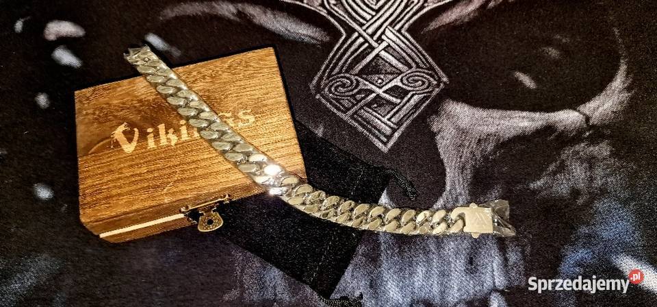 masywna stalowa bransoletka Vikinga Valknut Sochaczew