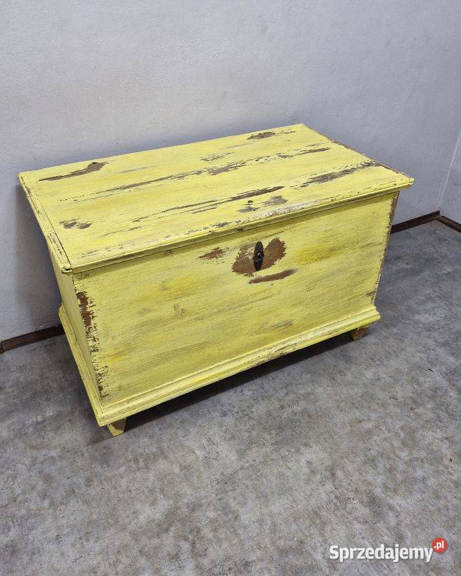 Drewniany Kufer Skrzynia Vintage AntykiMarki