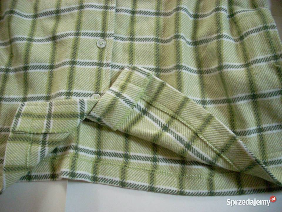Ciepła Koszula Krata 38 40 zielony Nowy Sącz