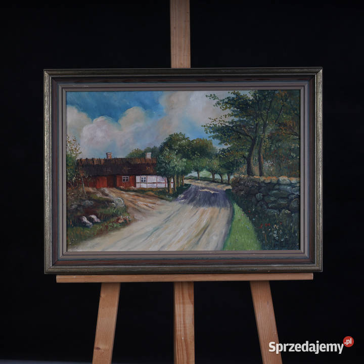 ARTexpert Skandynawski Pejzaż Wiejski Obraz zachodniopomorskie Dobrzany sprzedam