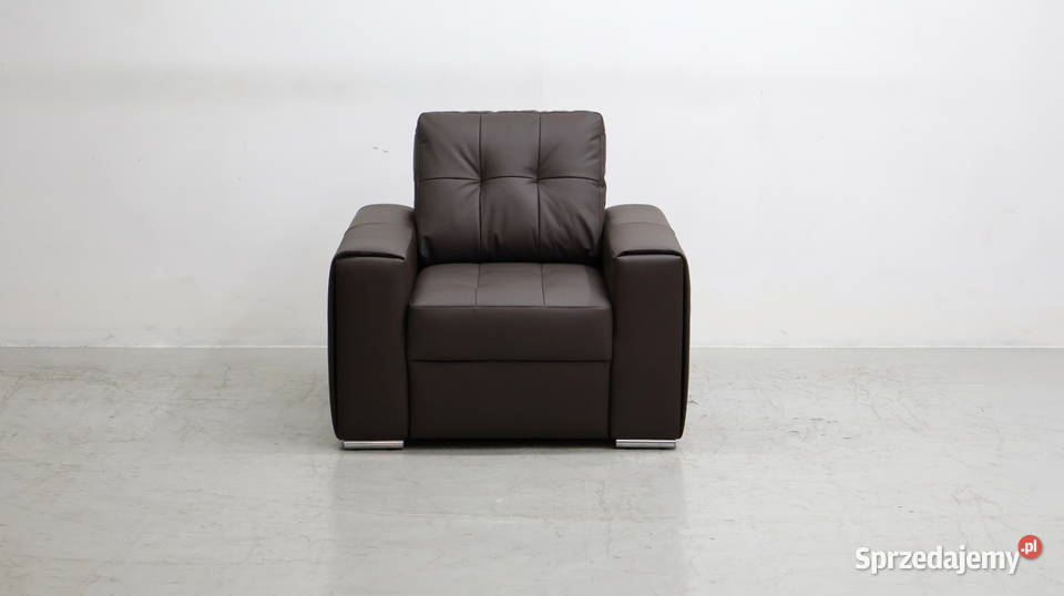 FOTEL SKÓRA naturalna 1006 brązowa skóra Madras Poznań