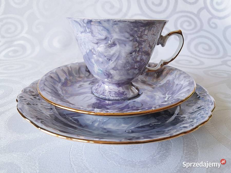 Filiżanka porcelanowa spodek talerzyk deserowy