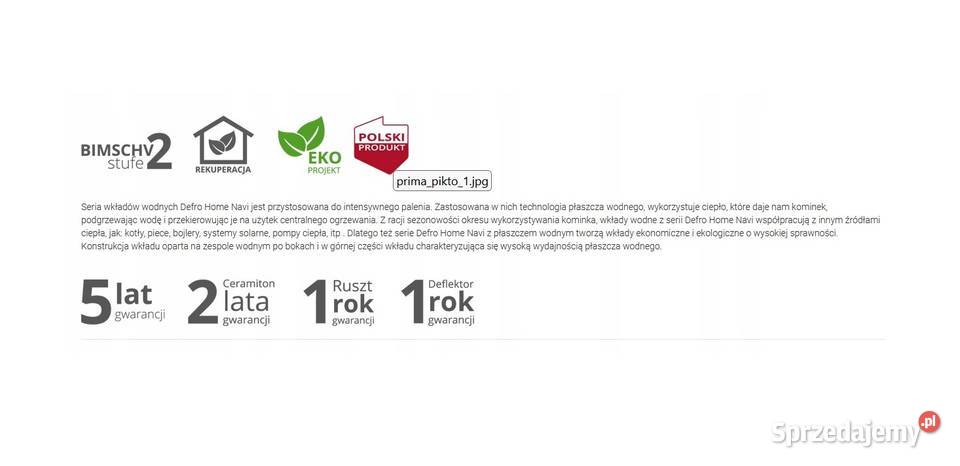 Kominek z płaszczem wodnym Defro Navi ME 17 kW