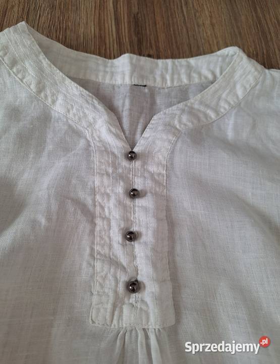 Śliczna biała bluzka HM len letnia cienka biały Kraków