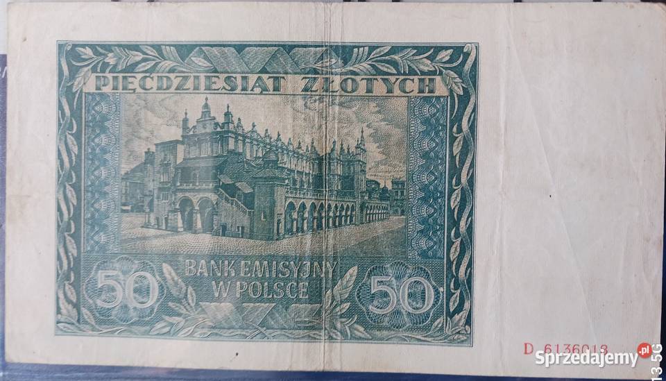 50 Złotych Kraków 1941 r ser D wielkopolskie sprzedam