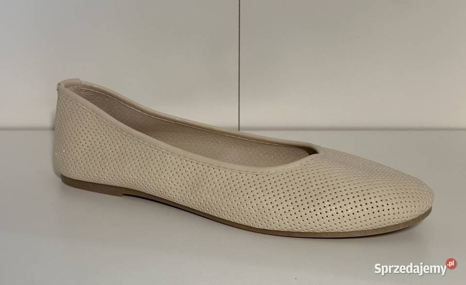 Ażurowe Damskie Baleriny Skórzane Wygodne 26.7cm Balerinki kujawsko-pomorskie Bydgoszcz
