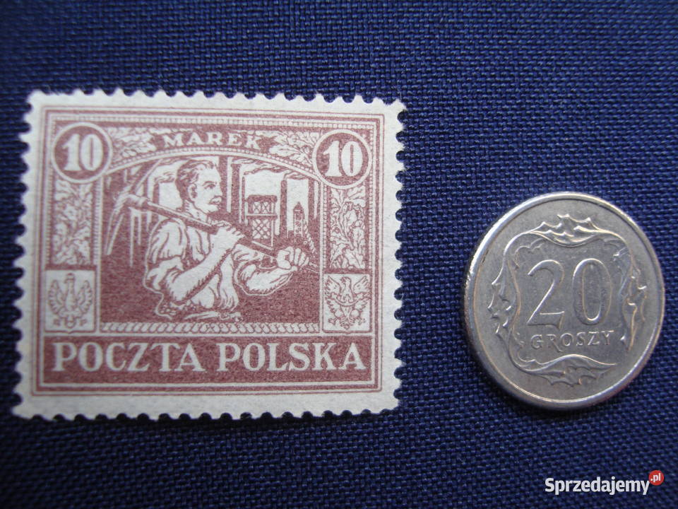 Poczta Polska Górnego Śląska 1920 znaczek 10 Tychy sprzedam