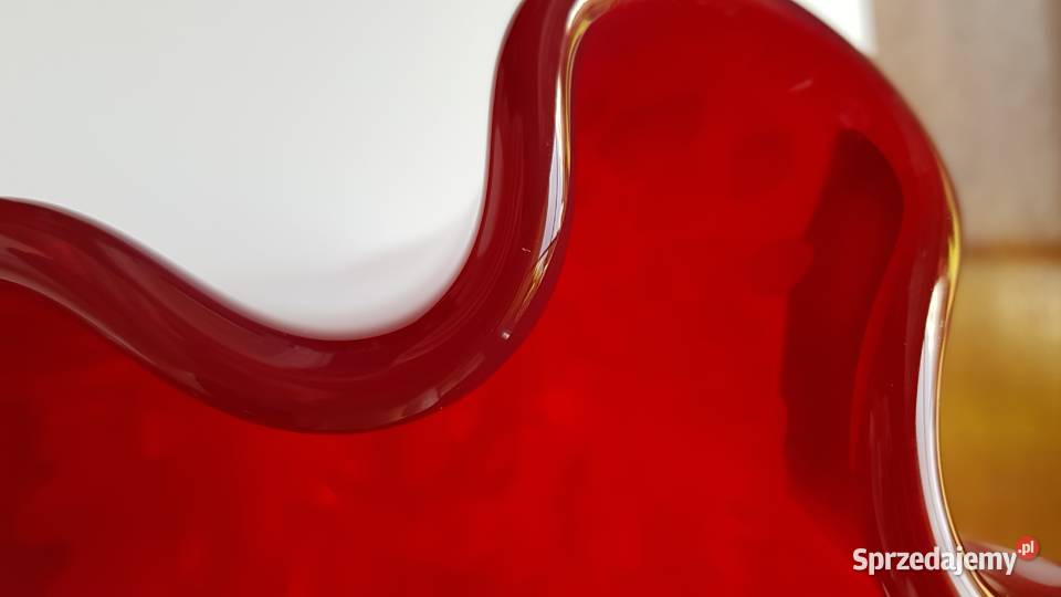 Stary szklany wazon Chusta kolorowe szkło Dąbrowa Górnicza