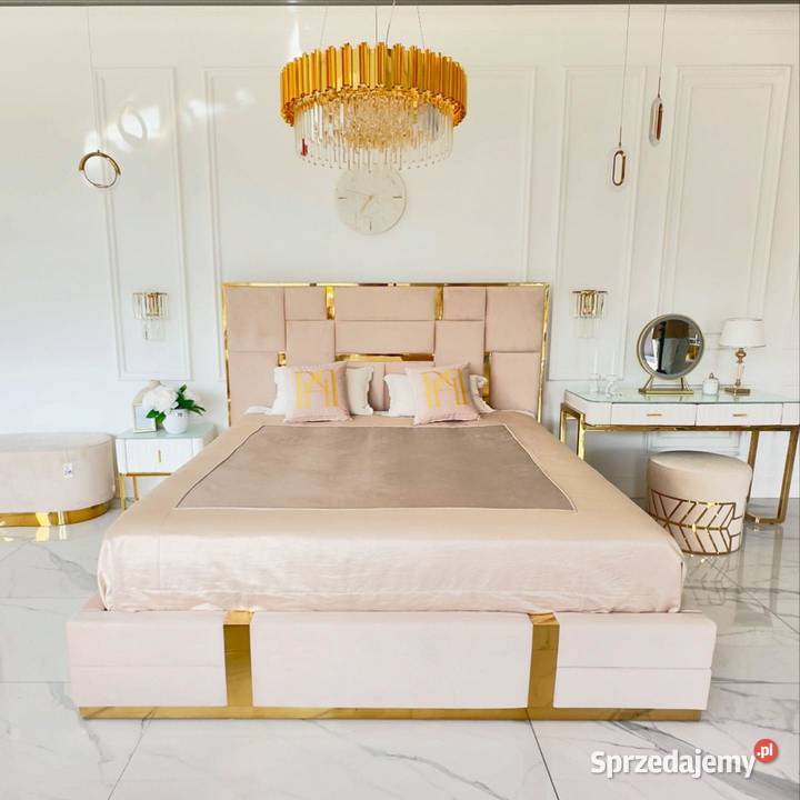 Łóżko Designerskie 180x200 Beżowe Emporio Styl Meble Warszawa