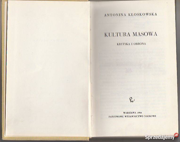 7225 KULTURA MASOWA KRYTYKA I OBRONA ANTONINA Czyrna