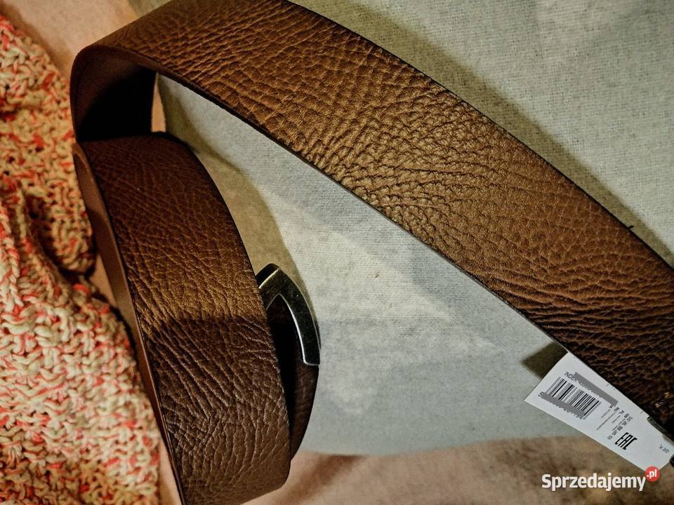 Nowy z metką SKÓRZANY pasek Z metalową klamrą I