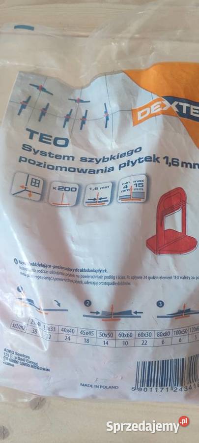 system poziomowania płytek dexter 16 mm 144 pomorskie Gdańsk