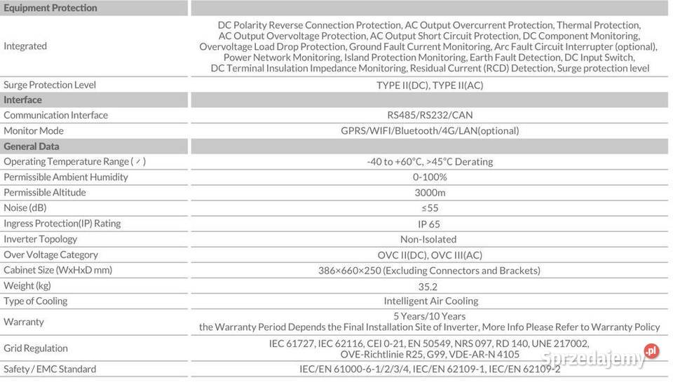 DEYE Falownik hybrydowy 5kW SG05LP3 3fazowy