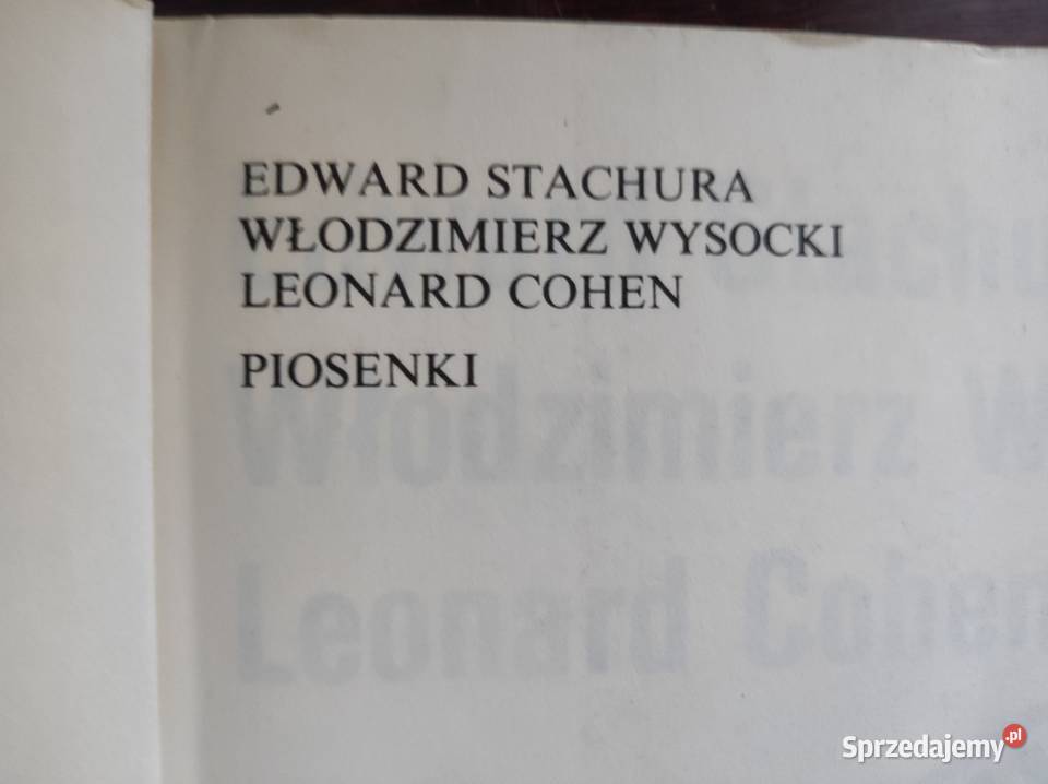 Piosenki Edward Stachura Włodzimierz Wysocki twarda z obwolutą Kielce