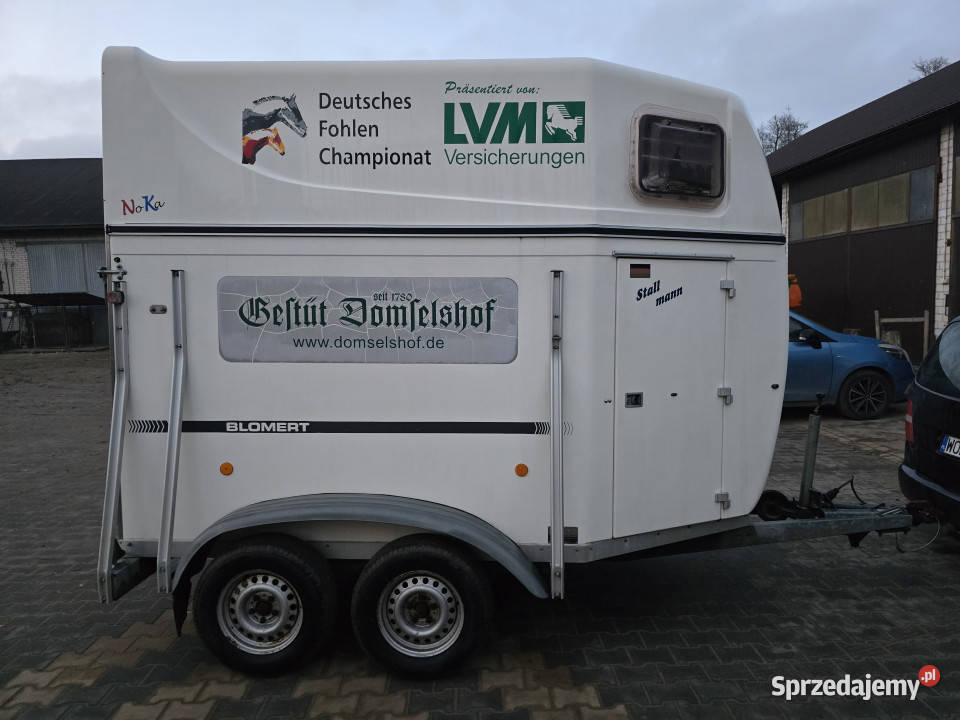 Przyczepa do przewozu koni zwierząt BLOMERT T2 VAT marża Tymianki-Skóry