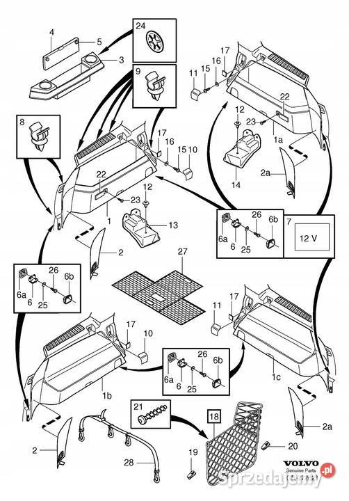 VOLVO XC90 siatka bagazowa prawy boczek Motoryzacja Bielany Wrocławskie