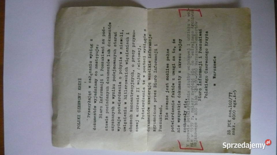 Koperta Polski Czerwony Krzyż Myszków sprzedam
