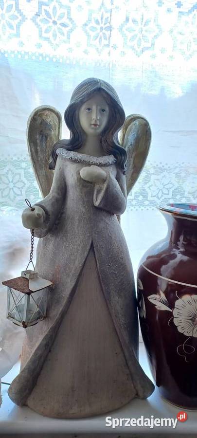 rzeżba gips 60 wys ANIOŁ z latarenką otwieraną Rzeźby i figury Poznań sprzedam