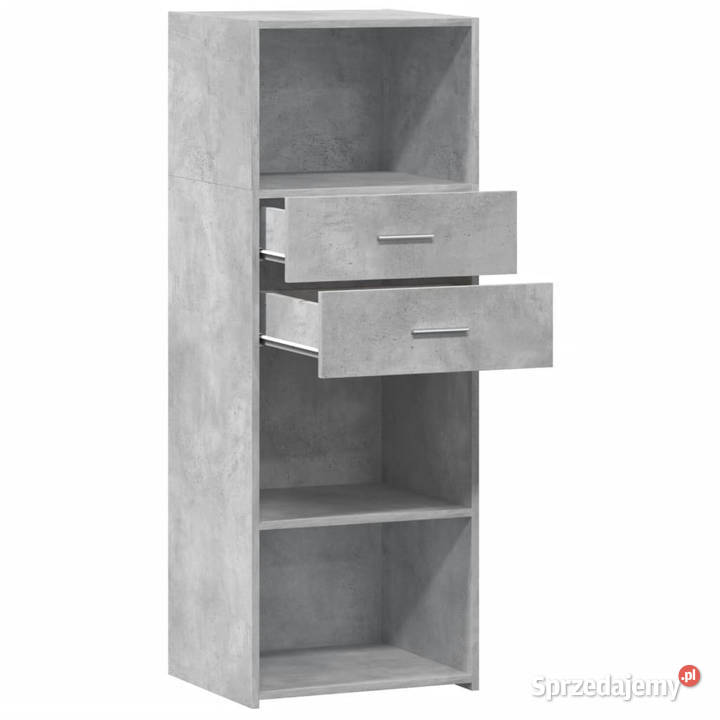 Wysoka szafka szarość betonu 45x425x124 WM846169