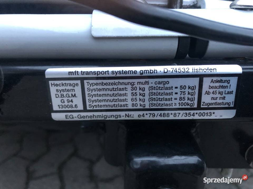 Bagażnik na 2 rowery mocowany na hak podkarpackie Głogów Małopolski sprzedam