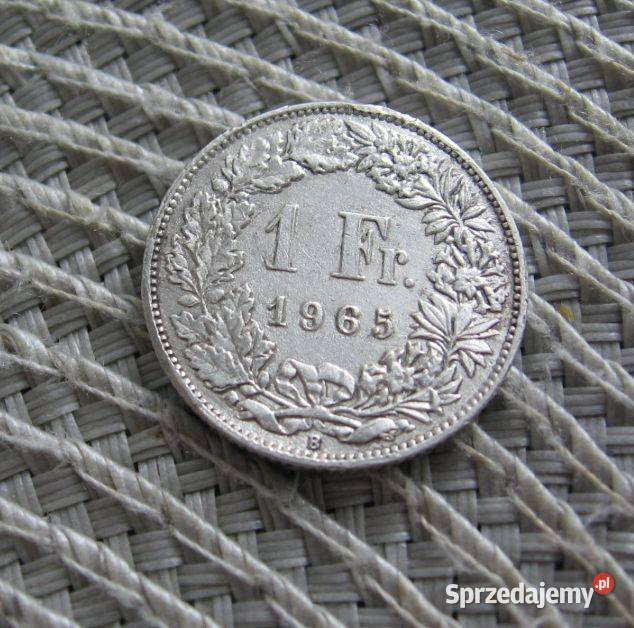 Szwajcaria 1 Frank 1965r SREBRO Kalisz