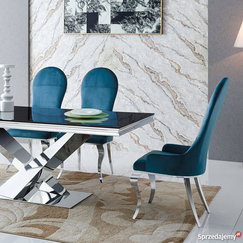 Stół glamour Cameron 200x100x75 blat szklany Warszawa