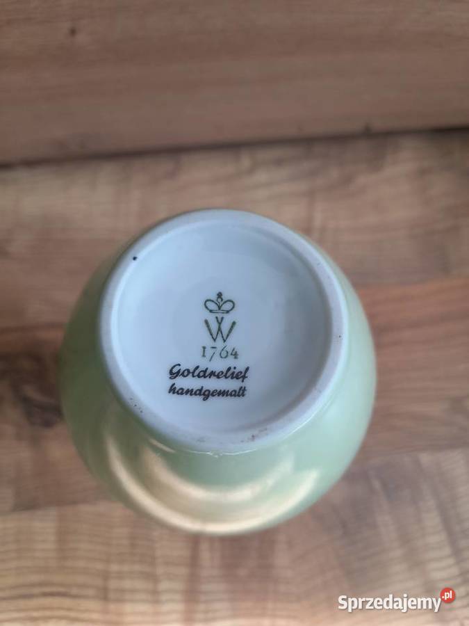 Wazon Wallendorfzłoty Relief Vintage Kostrzyn nad Odrą