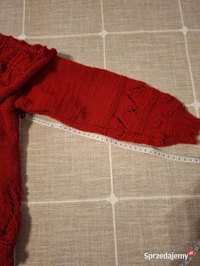 Sfeter z wełny robiony na drutach Nowy Swetry