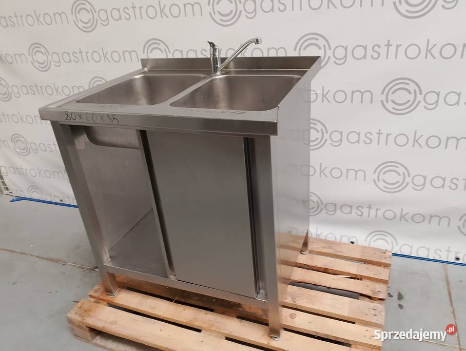 Stół z 2 zlewami drzwi przesuwne 80x60x85 Wrocław