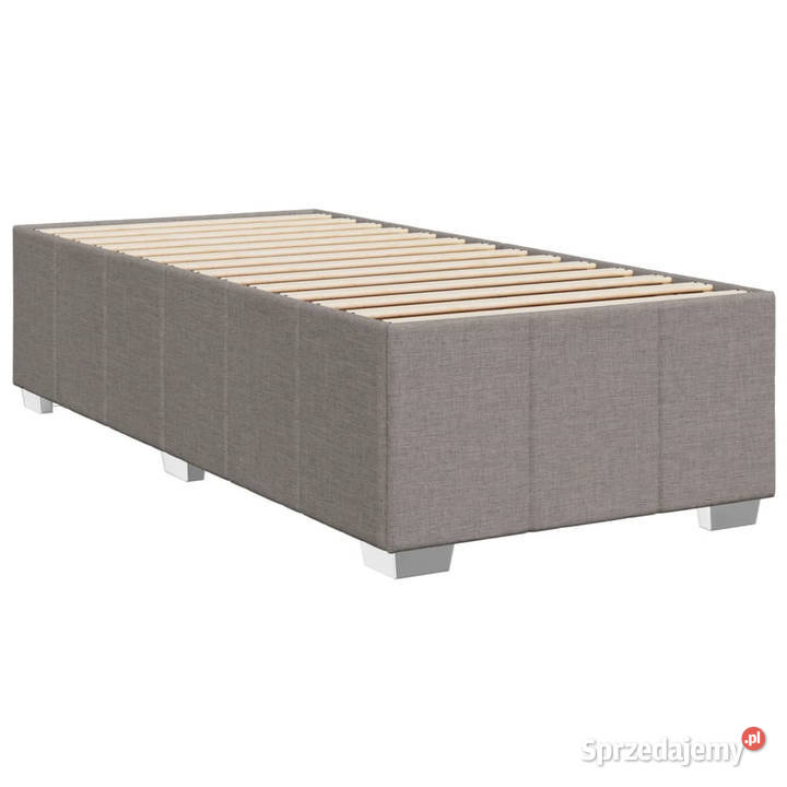 Łóżko kontynentalne z materacem taupe tkanina 100cm Warszawa