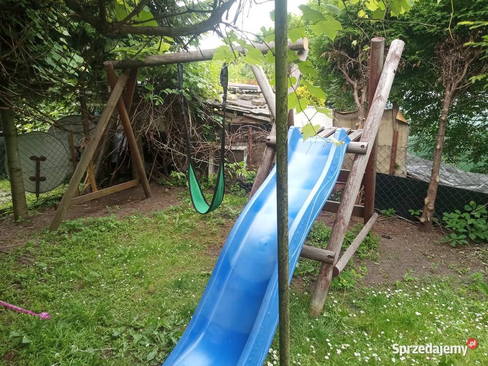 Plac zabaw huśtawka zjeżdżalnia drewno Chrzanów