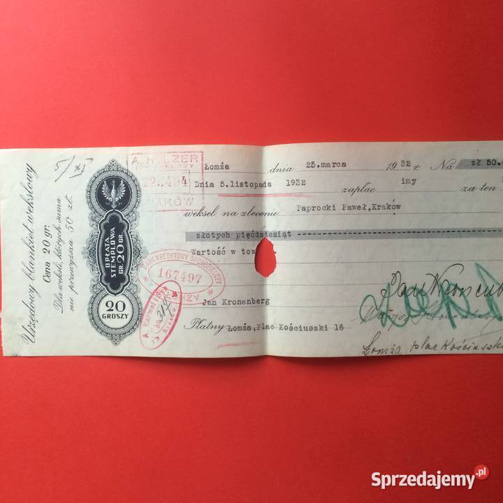 1530 Weksel Wystawiony W Krakowie 27 Antyki, Sztuka, Kolekcje zachodniopomorskie Szczecin