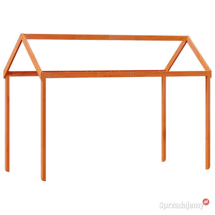 Wysokie łóżko z dachem woskowy brąz drewno 95cm Warszawa sprzedam