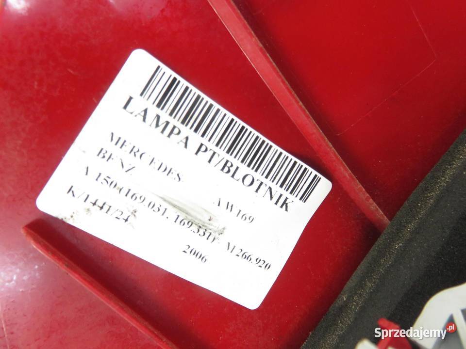 LAMPA PRAWA TYLNA MERCEDES A W169 A1698200464R