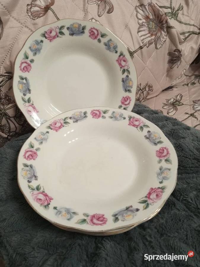 Talerze z różamiporcelana chińska Mysłowice