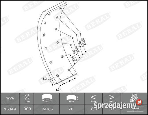 Okładziny MercedesBenz 508D 407d 608d 300mm x Szczęki hamulcowe