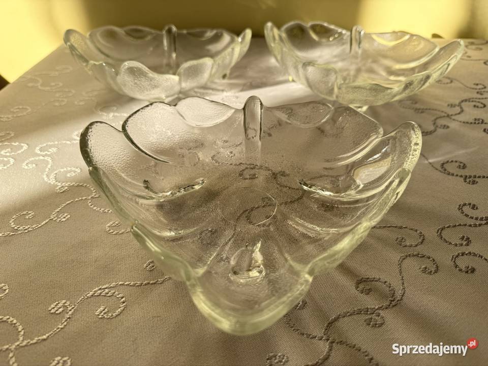 Salaterki 3 Liść Grube Szkło 300 ml Miseczki Salaterki i półmiski Czerwionka-Leszczyny