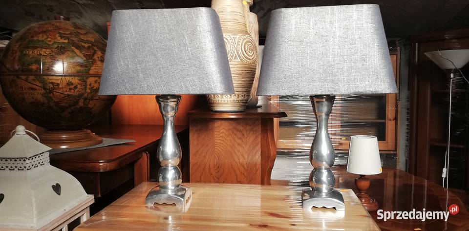 Lampka srebrna glamour nocna stołowa na biurko Garwolin