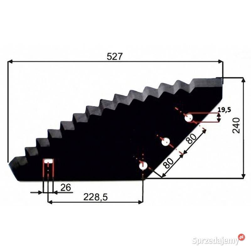 Nóż do paszowozu 560x250x6 Sieradz