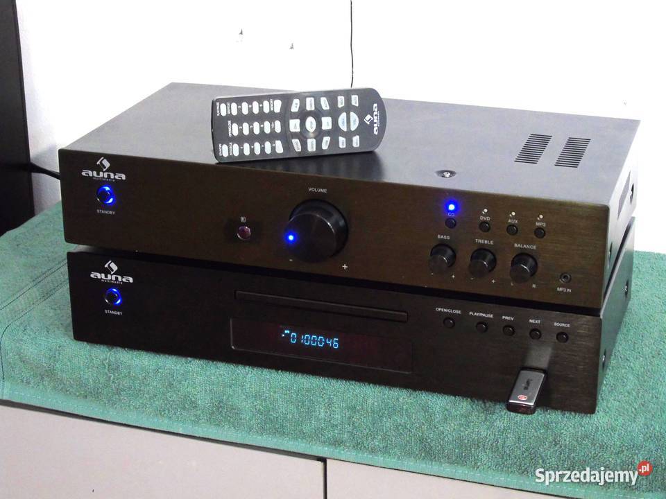 Śliczny zestaw stereo Auna pilot USB mp3 CD Rds Wieże i miniwieże Jasło