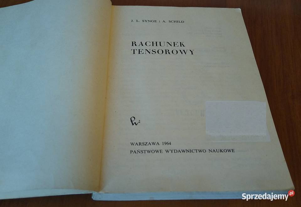 Rachunek tensorowy J L Synge i A Schild Gdańsk