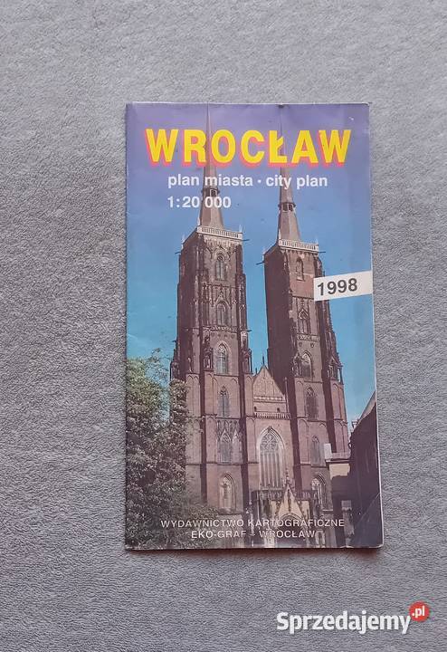 Wrocław plan miasta 120 000 1998 r Antykwariat Antyki, Sztuka, Kolekcje Koźminek