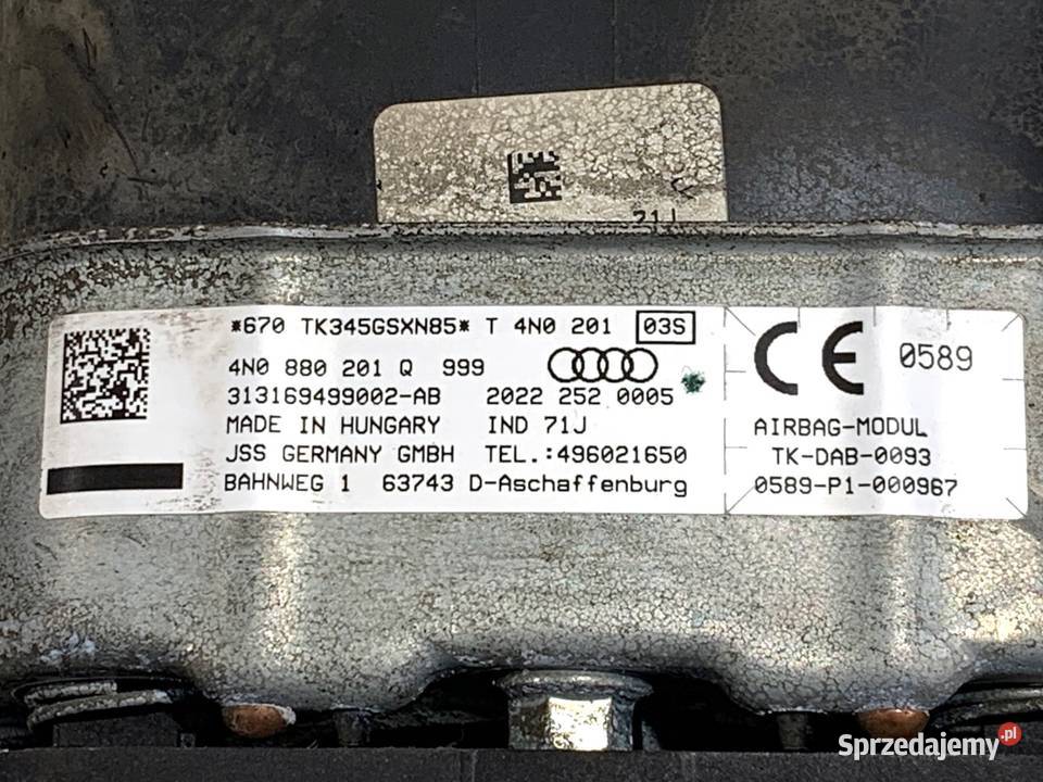 PODUSZKA POWIETRZNA KIEROWCY AUDI A6 C8