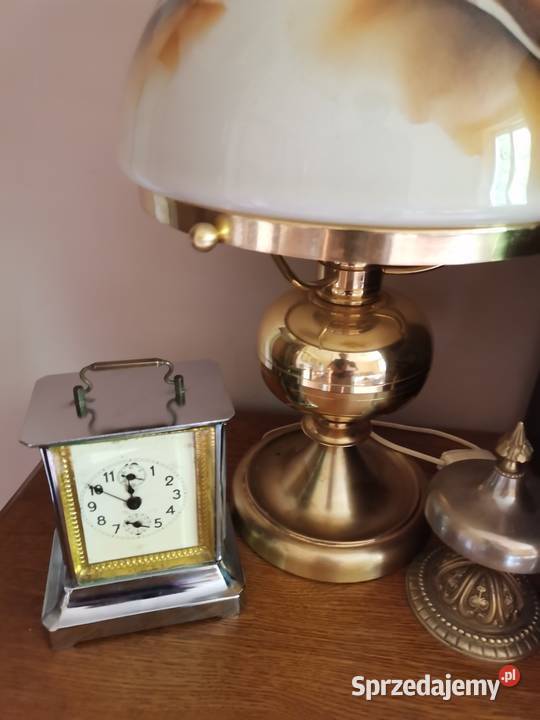 Zegar kareciak z budzikiem z XIX wieku Art Deco