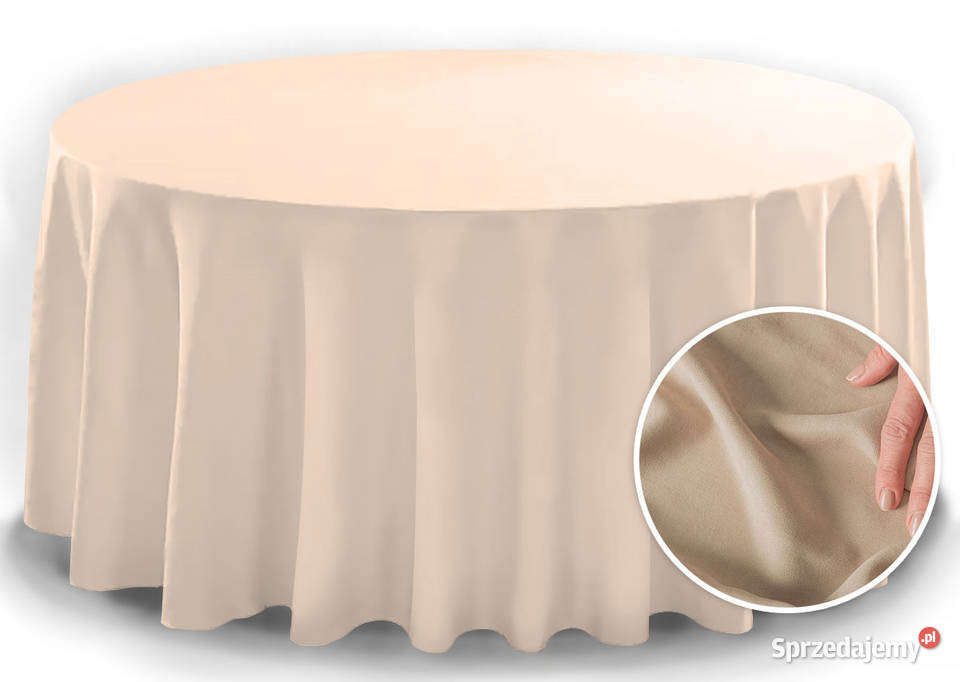 Obrus okrągły średnica 320 cappucino beżowy Wyposażenie wnętrz Kalisz