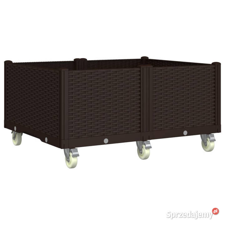 Donica ogrodowa z kółkami brązowa 100x80x54 PP mazowieckie Warszawa