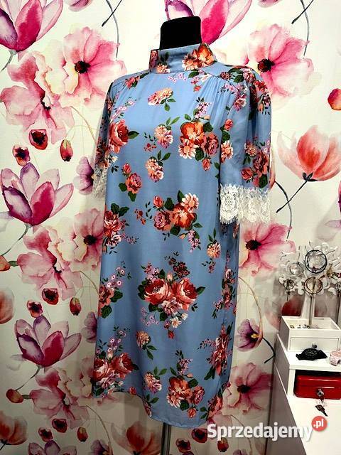 fashion union sukienka imprezowa kwiaty floral zielony zachodniopomorskie Choszczno
