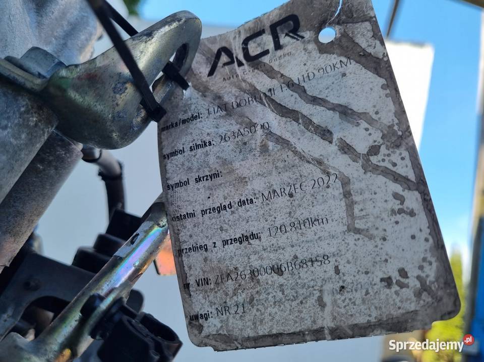 SILNIK KOMPLET Fiat Doblo II 16 JTD MJET Rudka